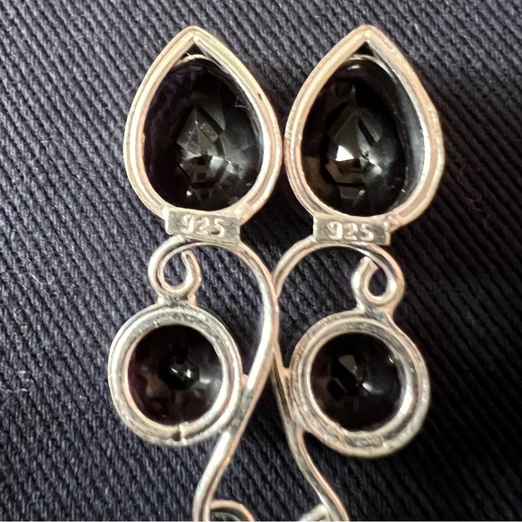 Amethyst 925 silver earrings New - Picture 7 of 7